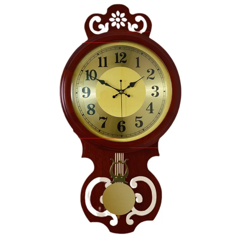

European creative living room wall Modern fashion swing quartz Antique silent pastoral wall clock
