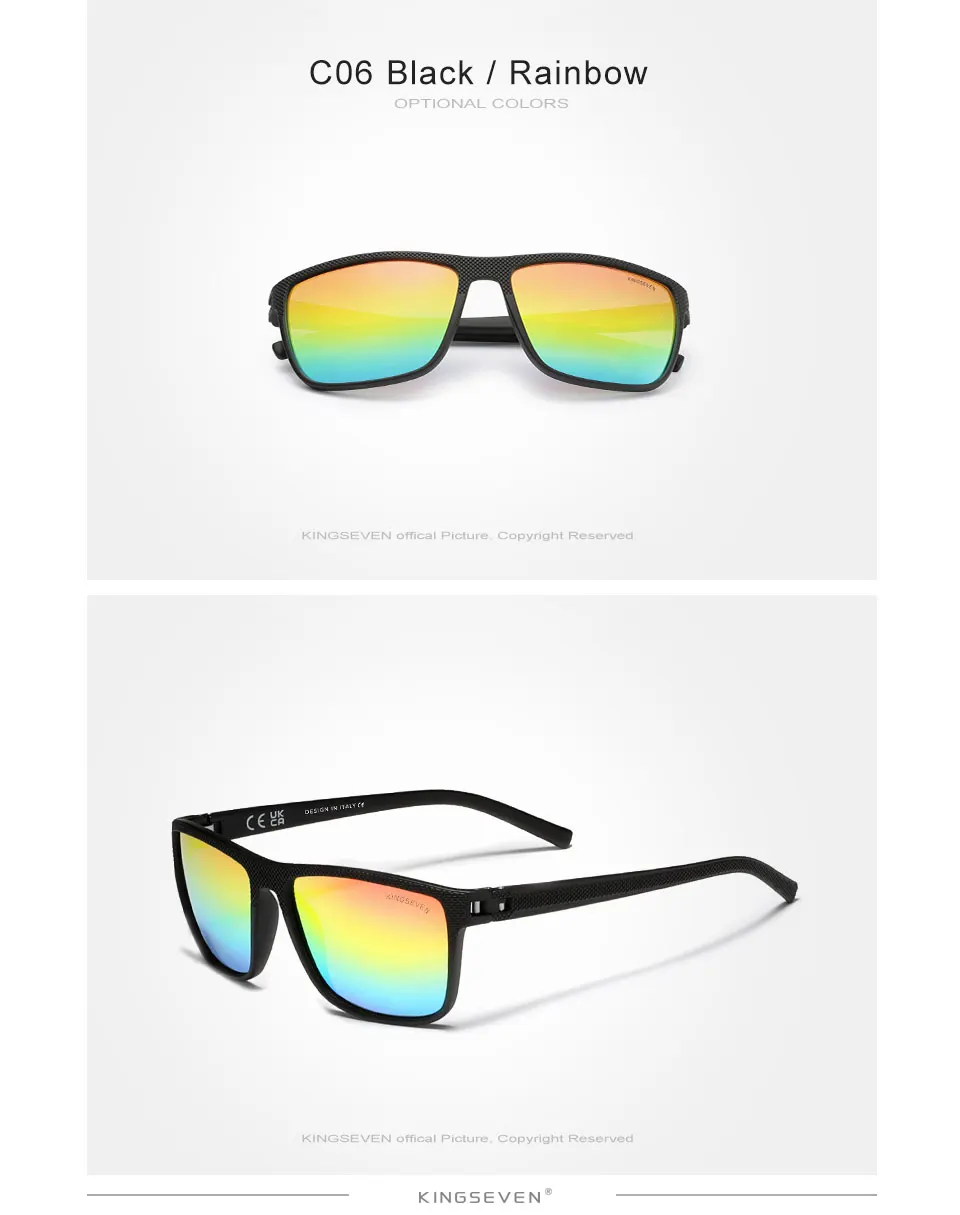 KINGSEVEN NEUE Polarisierte Sonnenbrille für Damen, quadratischer Rahmen, Sonnenbrille für Herren, LC755, Outdoor-Reise – Detail 6