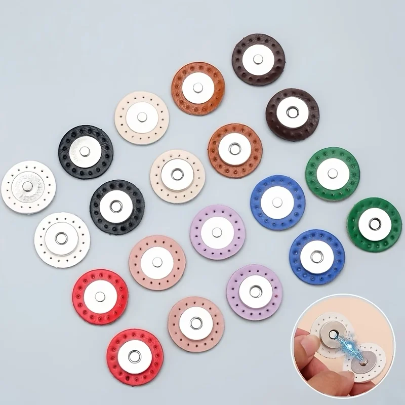 3 Pairs Round PU Leather Double-sided Snap Clasp, Bag Conversion Accessory, Woven Bag, Hand-sewn DIY Bag Accessory