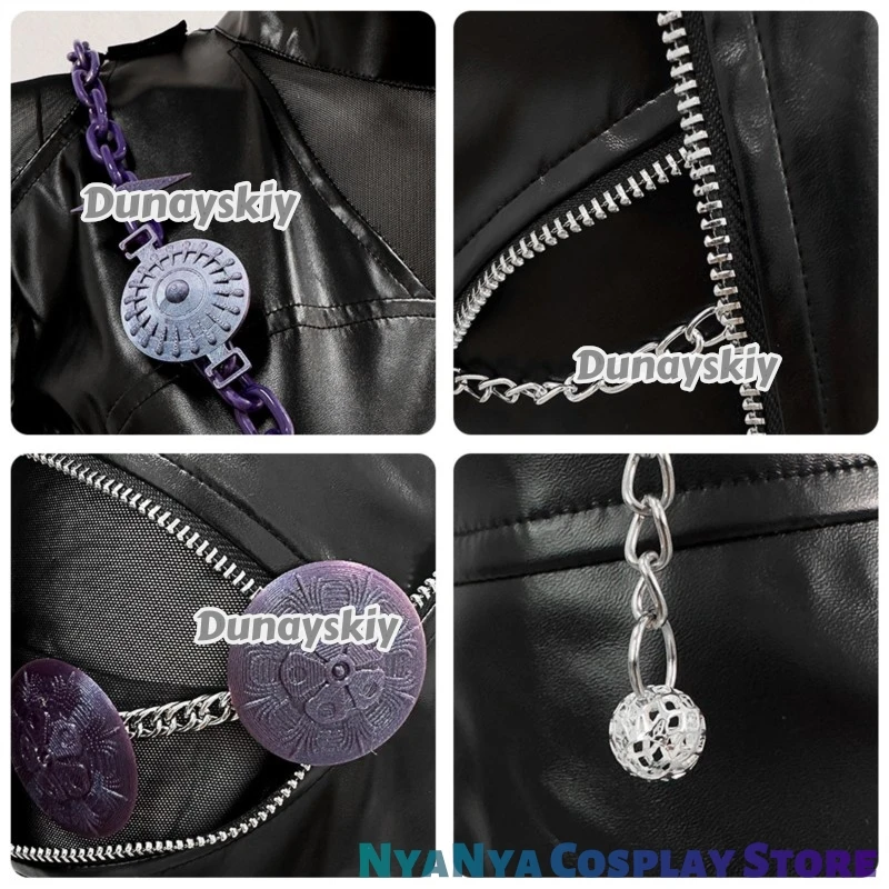 헌트릭스 조이 코스프레 한국 아이돌 케이팝 데몬 섹시 푸 펑크 점프수트 블랙 배틀 디스프라즈 닌자 지라이 케이 코스프레 할로윈 파티 코스