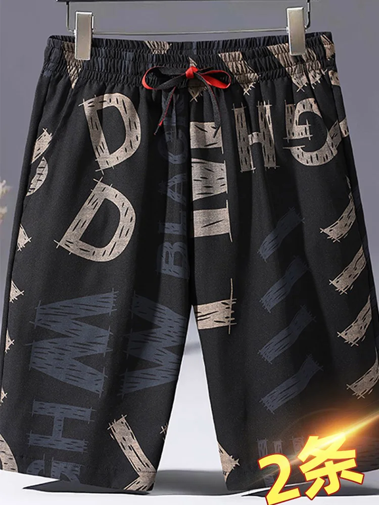 

Новые летние мужские повседневные шорты: дышащие пляжные брюки с принтом, свободный крой, средняя талия, прямые штанины, тонкий полиэстер