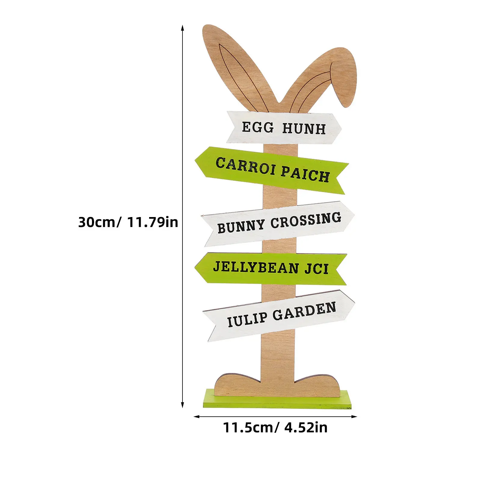 Wooden Easter Bunny Alphabet Desktop Ornament Stable Base Festive Home Party Decor Living Room Study Bedroom Office