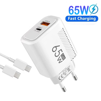 65W GaN USB Type C PD Quick Charge USB Fast Wall Charger For iPhone 14 Xiaomi Samsung Huawei Type C PD Phone Charge Adapter