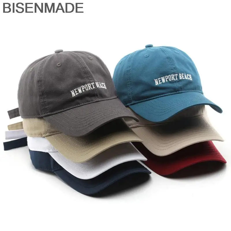 

BISENMADE Baseball Cap For Men And Women Letter Newport Beach Embroidery Snapback Hat Outdoor Sports Summer Visors Sun Cap 2022