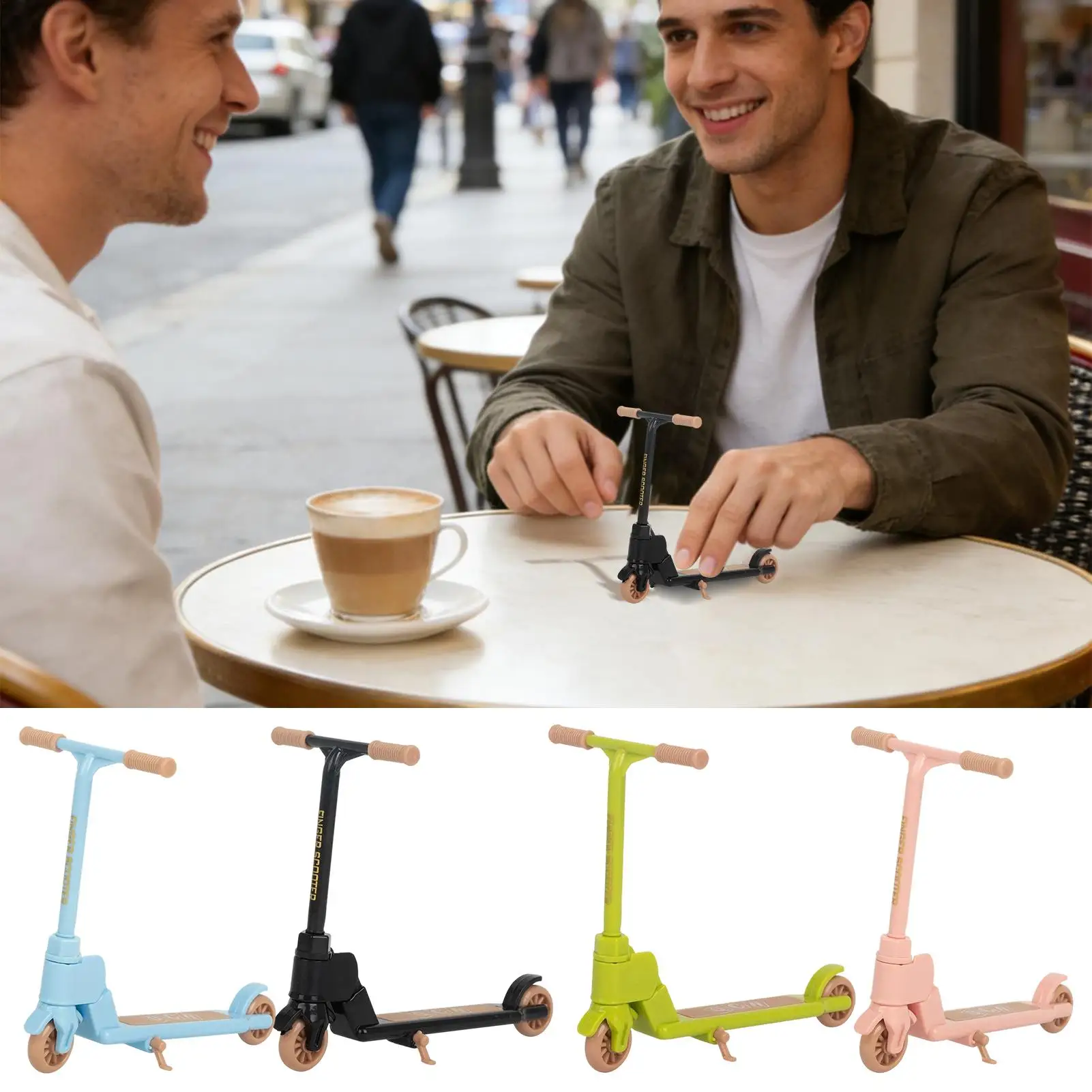 Patinete de juguete de dos ruedas, dispositivo de escritorio antideslizante plegable, Scooter con yema del dedo para niños, fiesta, hogar, escuela, viaje, entretenimiento