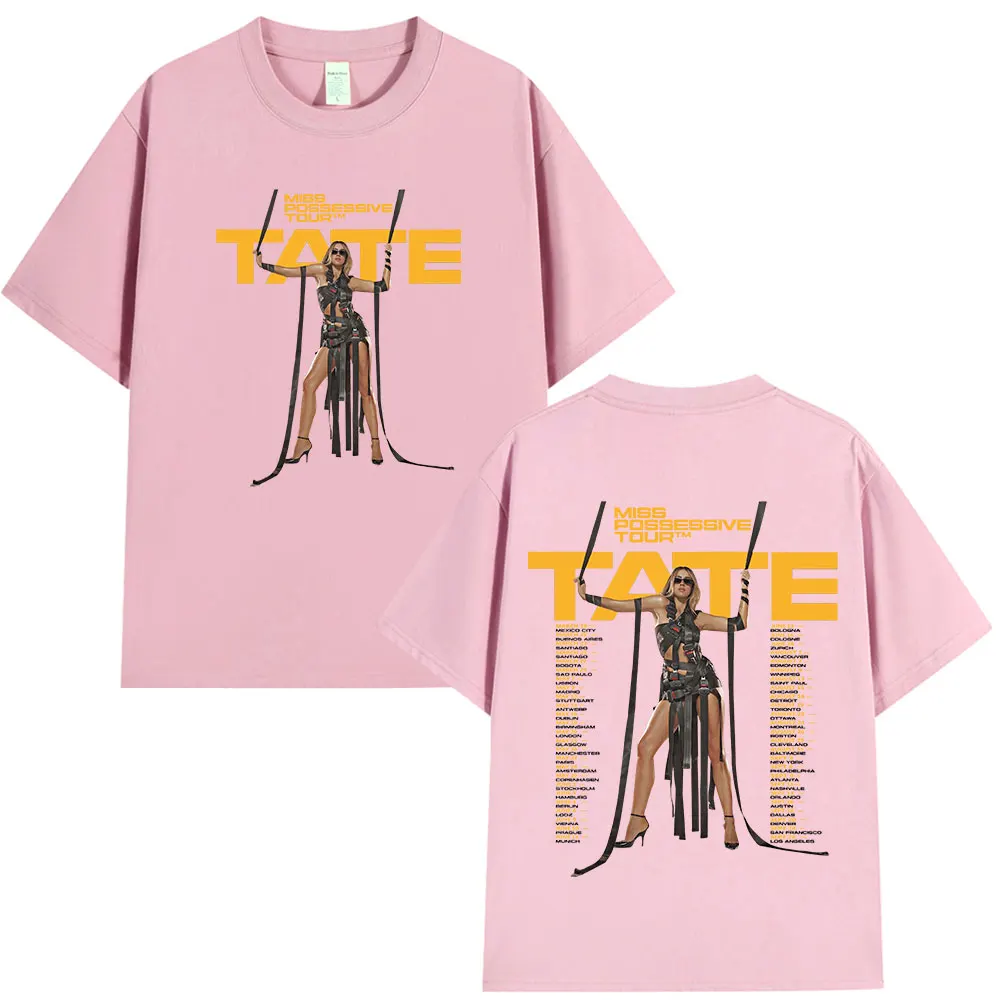 Tate McRae Miss Possessive Tour 2025 T-Shirts Men Women Harajuku O-Neck Short Sleeve T Shirts Cotton Casual T-shirt Fans Gift image 4