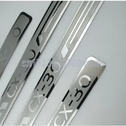 Car Accessorise Stainless Steel Car Door Sill Protector Scuff Plate For MAZDA CX-30 CX30 2019-2020 trunk guard