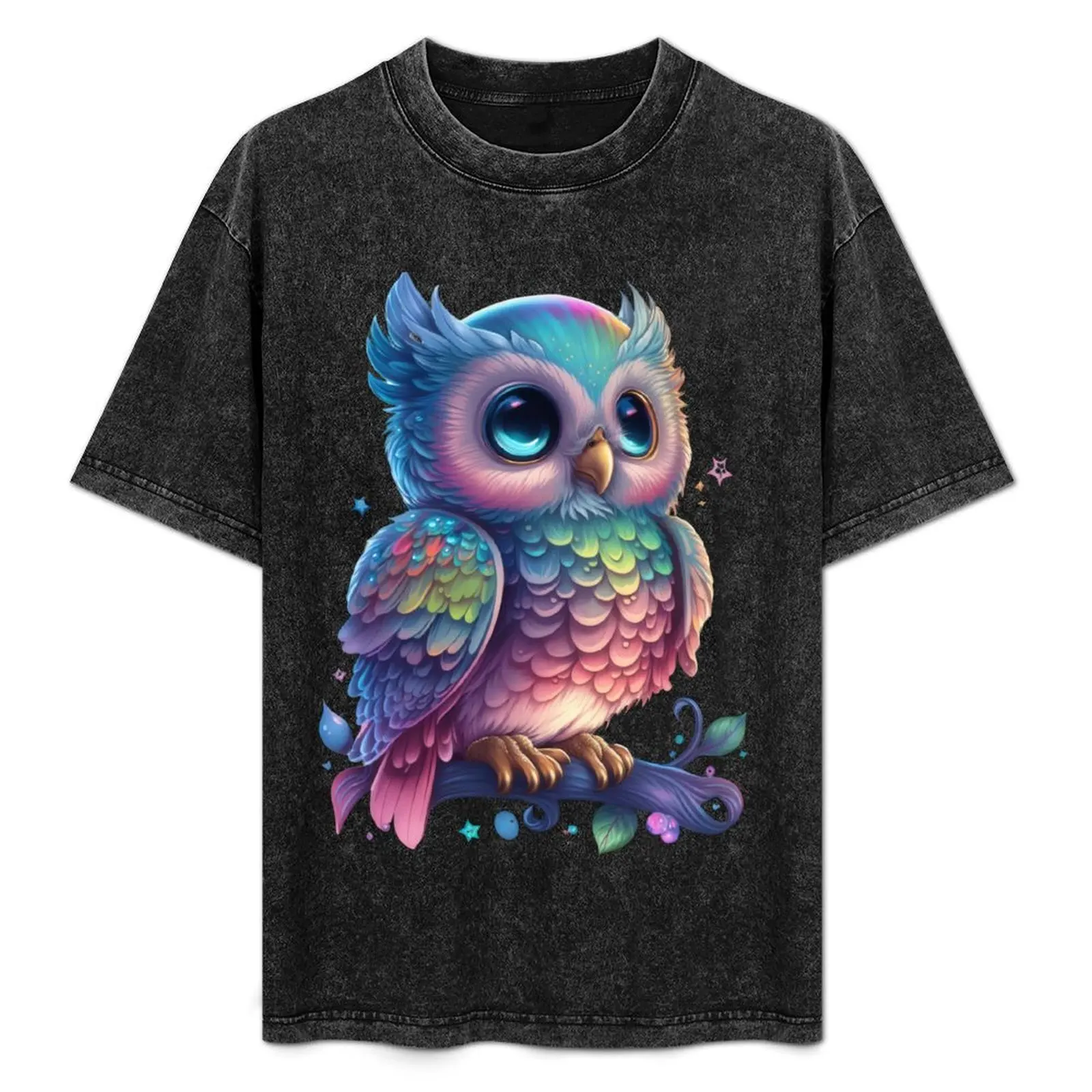 

Cute Rainbow Hedwig Owl T-Shirt Large Size Short Sleeve T-Shirt