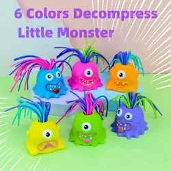 Creative Novelty Funny Hair Pulling Will Be Screaming Little Monster Toys Squeeze Prank Fidget Sound Toy Kids Decompression Toys