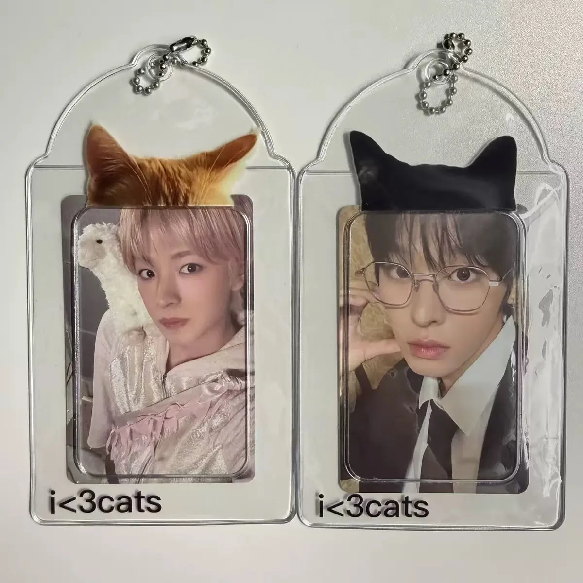 1/2 Stück Niedlicher Katzenohren-Kartenhalter aus Transparentem PVC, Wasserdichter Fotokarten- und Ausweishalter im Koreanischen Stil, Bedruckte Kartenschutzhülle – Detail 3