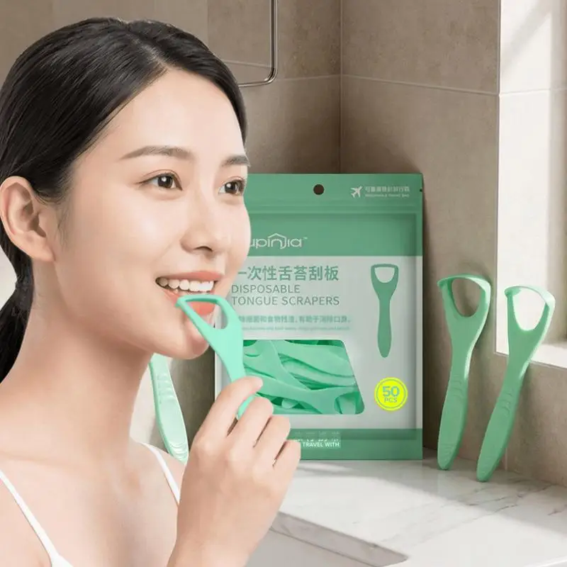 New Tongue Scraper Adult Disposable Tongue Cleaning Tool Plastic Mouth Scraper Travel Convenient Oral Hygiene Care Appliances