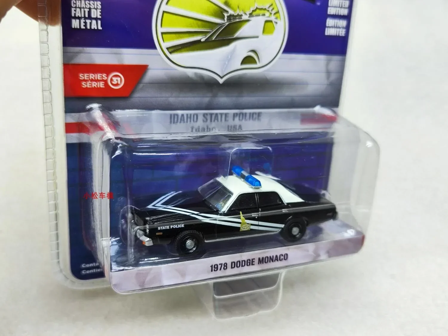 1: 64 1978 Hot Pursuit 31 Heat Tracing Monaco Police Vehicle Alloy car model collection gift ornaments