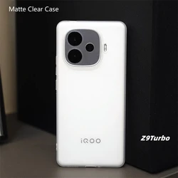 For VIVO IQOO Z9 Turbo Case Matte Transparent TPU Soft Silicone Phone Back Cover Slim Thin Protection Shell Shockproof Bumper