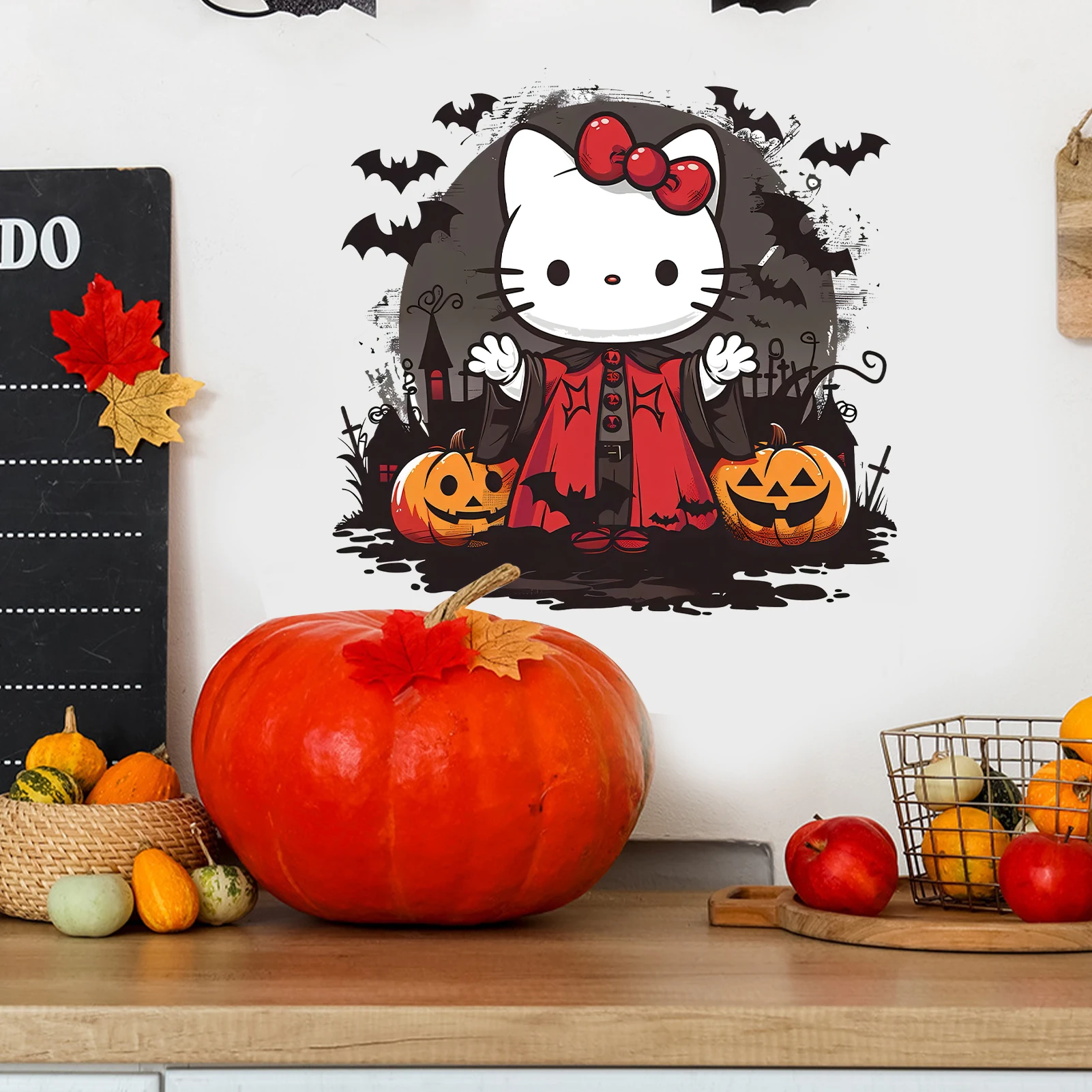 سانريو هالوين الديكور HelloKitty اليقطين الساحرة / مصاص دماء الرعب جو ملصقات الزخرفية، ملصقات جدار رائعة