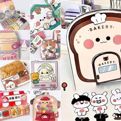 Paper Waffle Quiet Book Colorful Bread Cartoon Busy Book Convenience Store Handmade Toy Snack Bar Sticker Game.