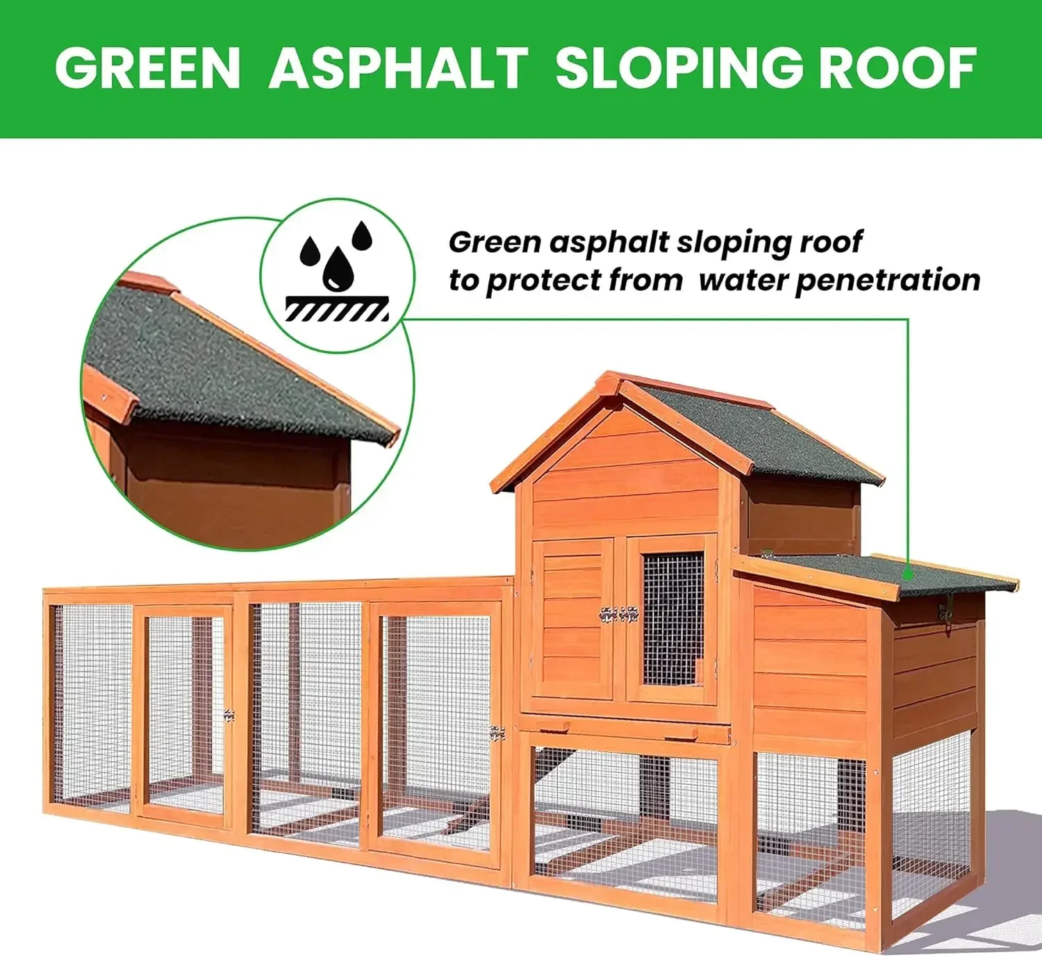 [متجر هيلونج] حظيرة دجاج كبيرة مقاس 122 بوصة مع صندوق عش وصينية قابلة للإزالة، بيت دجاجة تتسع لـ 2-6 دجاج، صغير مقاوم للعوامل الجوية في الهواء الطلق أ