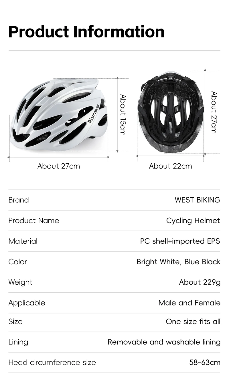 WEST BIKING Fahrradhelm, leicht, integriert geformt, 24 Belüftungslöcher mit Moskitonetz für Mountainbike, Rennrad, Herren, Damen, Sicherheit – Detail 3