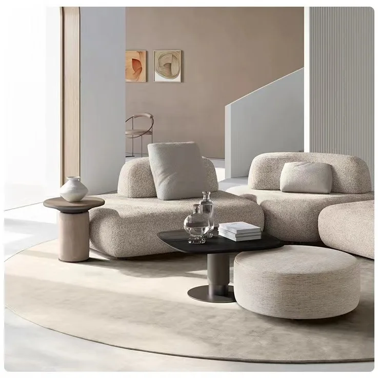 Modular combination sofa, large apartment pebble Nordic, living room mobile backrest