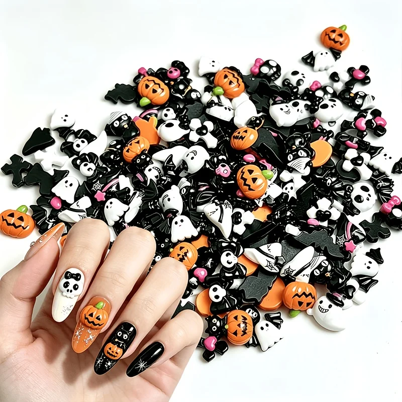 Halloween mixed resin nail decoration, suitable for nail art, DIY crafts, Halloween creative enthusiasts, handmade accessories