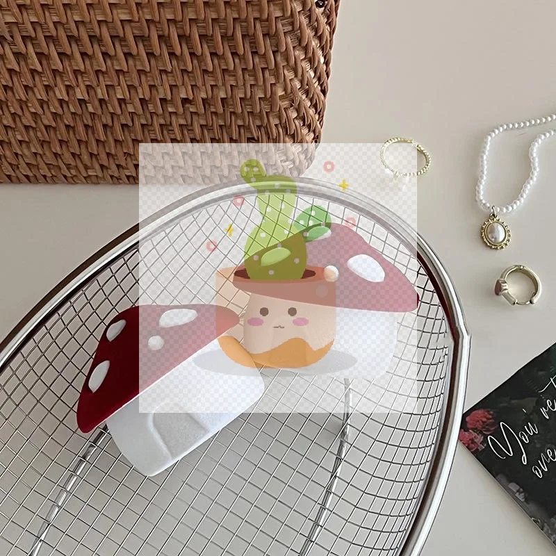 創造的なフロッキング加工のキノコ型リングボックス、ベルベット製ジュエリーディスプレイボックス、収納ケース、ジュエリーパッケージ、ディスプレイジュエリーアクセサリー