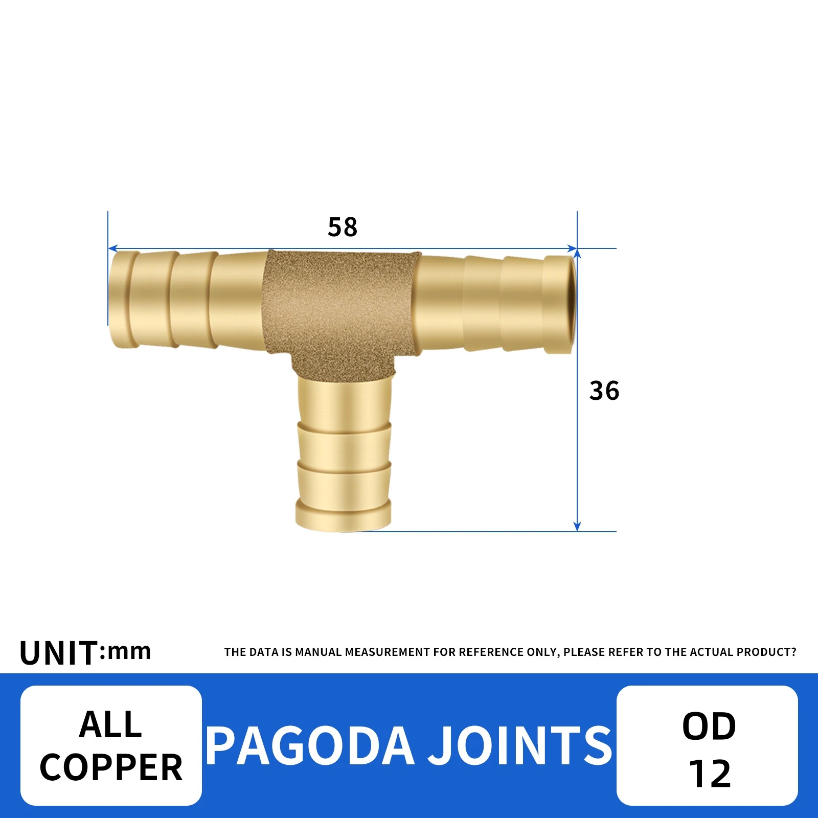 10 Uds 6mm-12mm OD Unión en forma de T empalmador de púas accesorio de manguera de latón ensamblador de mendigo