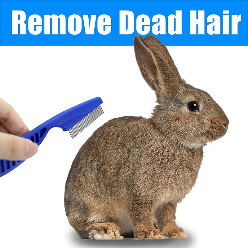 4-teiliges Kaninchen-Pflegeset mit Tränenfleckenentferner, Kämmen, Krallenschere, Doppelseitiger Shampoo-Badebürste, Hamster- und Kaninchenzubehör – Detail 7