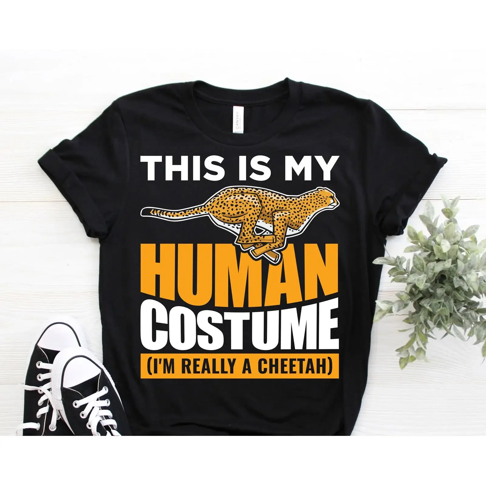 This Is My Human Costume I'm Really A Cheetah Funny Animal Lover T Shirt vintage Washed designer clothes Casual Unisex homme