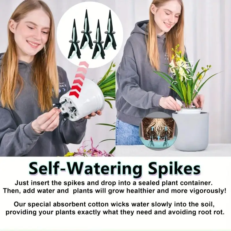 8/12-teiliges Set mit Wasseraufnahmegeräten für Topfpflanzen, selbstbewässerndes Werkzeug mit spitzer Spitze, Bewässerungsspieß für Hausblumen