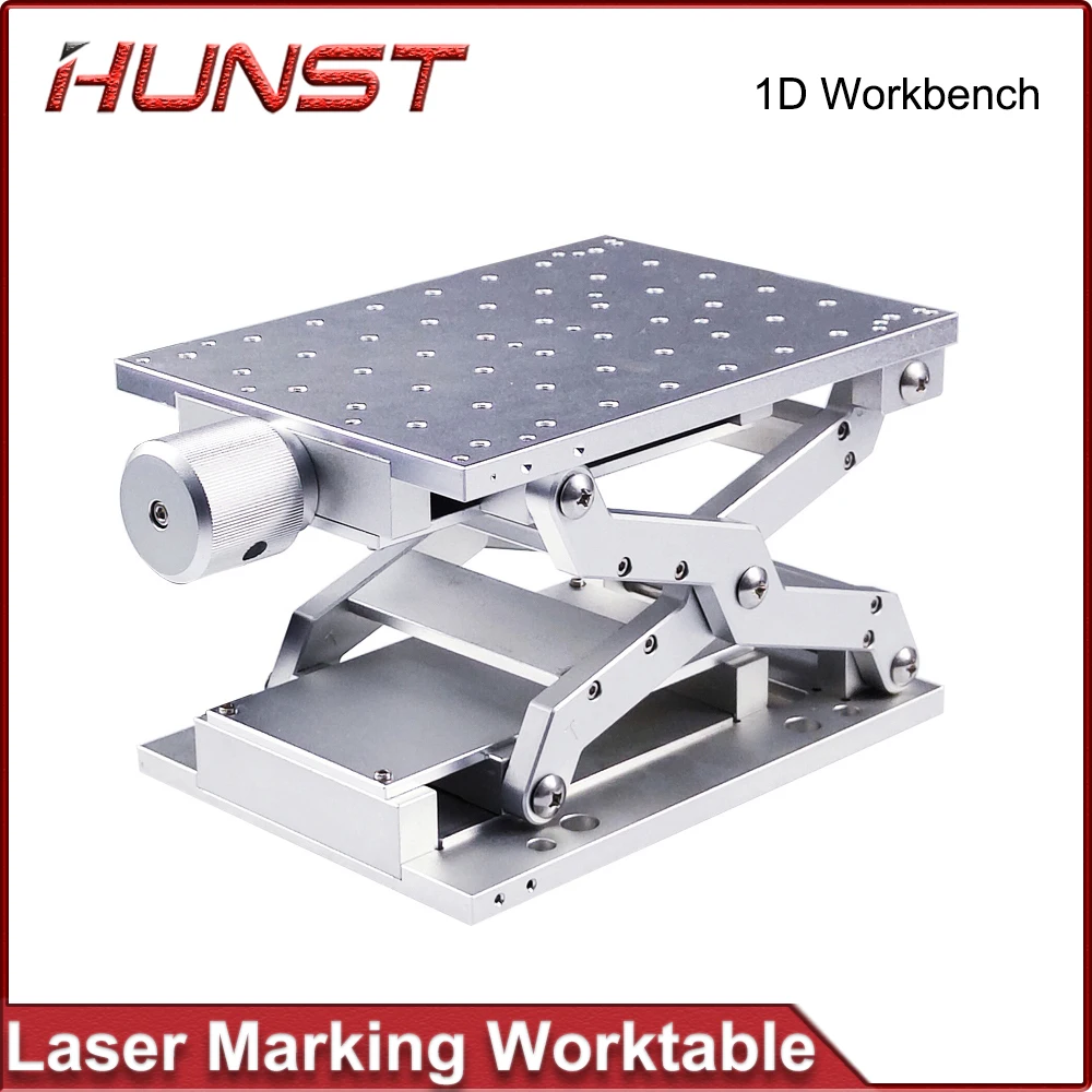 HUNST Desktop Portable Table 1D Mobile Table 210x150x85mm for Manual Lifting Platform for Laser Marking Machine