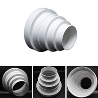 Ventilation Duct Adapter Round Reducer Exhaust Pipe Vent Hose PVC Reducing Head Diameter 80-150 MM White Ventilation Connection
