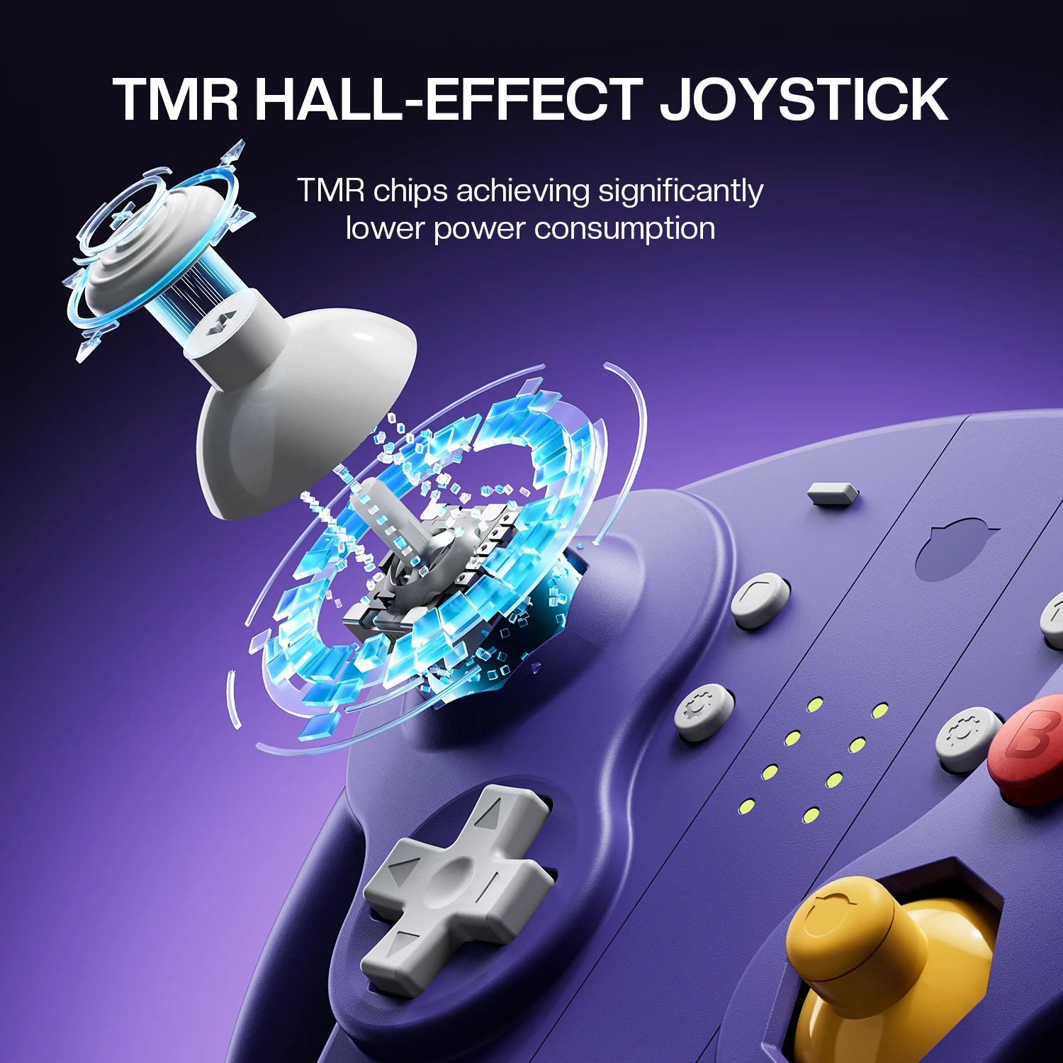 NYXI Purple Wizard 2 TMR Joy-pad White إصدار خاص للتبديل، PC، NGC، Wii