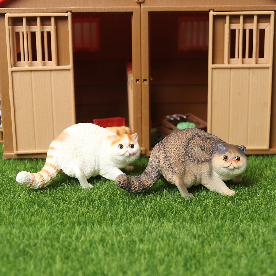 Figura realista de gato persa, gatito, modelo Animal, decoración bonita para el hogar, colección de decoración de jardín de hadas en miniatura, juguete para regalo para niños