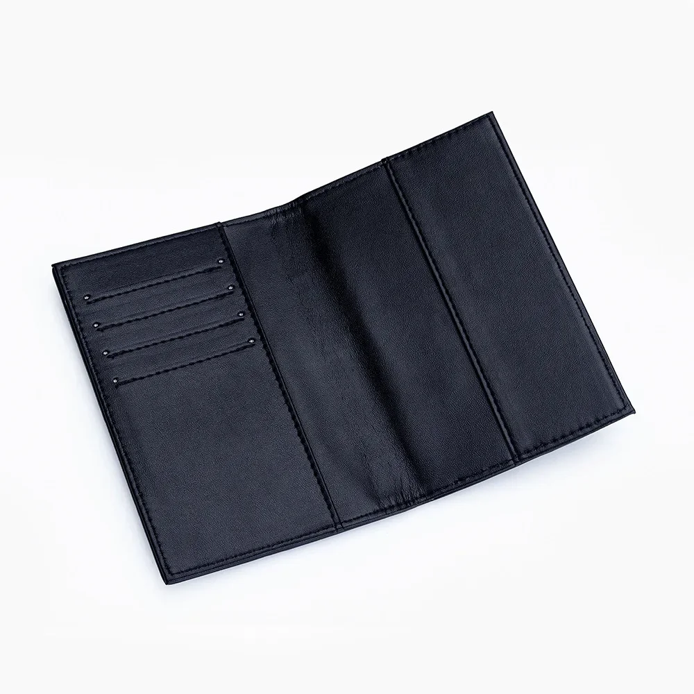 حامل جواز سفر جلدي منسوج عصري للنساء، حماية لتخزين مستندات البطاقات، قابل للطي، حجم صغير، جلد طبيعي #3