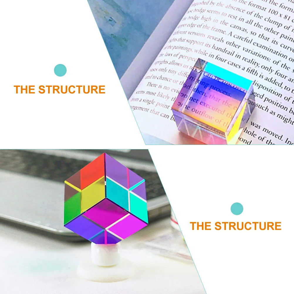 

2pcs Optical Prisms High Class Glass Physics Experiment Tool Teaching Demonstration Decor for Indoor