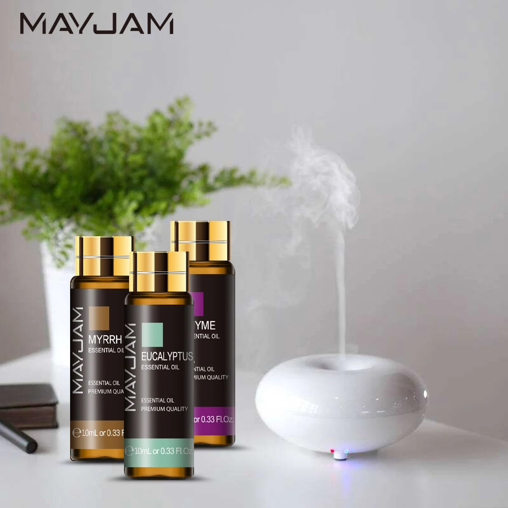 MAYJAM Humidifier Essential Oil with Dropper 10ml Eucalyptus Peppermint Sandalwood Rosemary Ginger Pure Natural Fragrances Oil