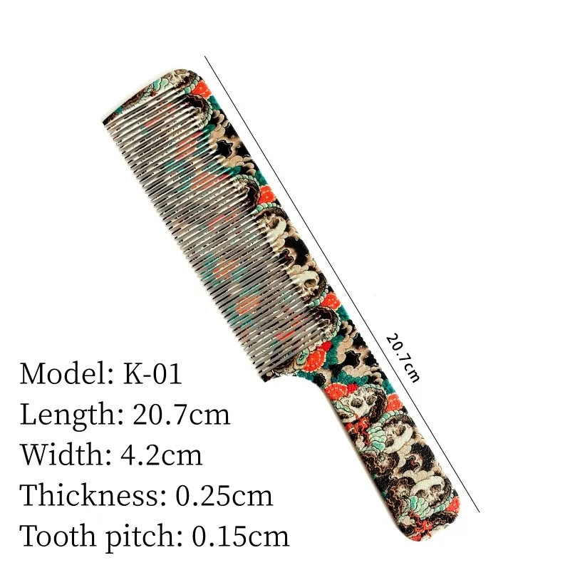 Haarschnitt Kamm profession elle Friseursalon Friseur Kämme Graffiti Muster doppelseitige Haar bürste Friseur Styling-Tools y0702 – Detail 6
