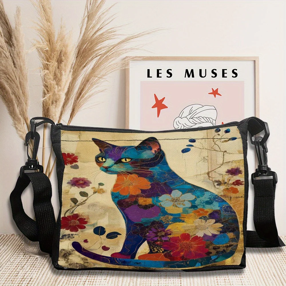 

Tag Cat Pattern Shoulder Bag, Fashionable Lightweight Crossbody Bag, Outdoor Leisure Travel Cross-shoulder Bag, for Daily Use