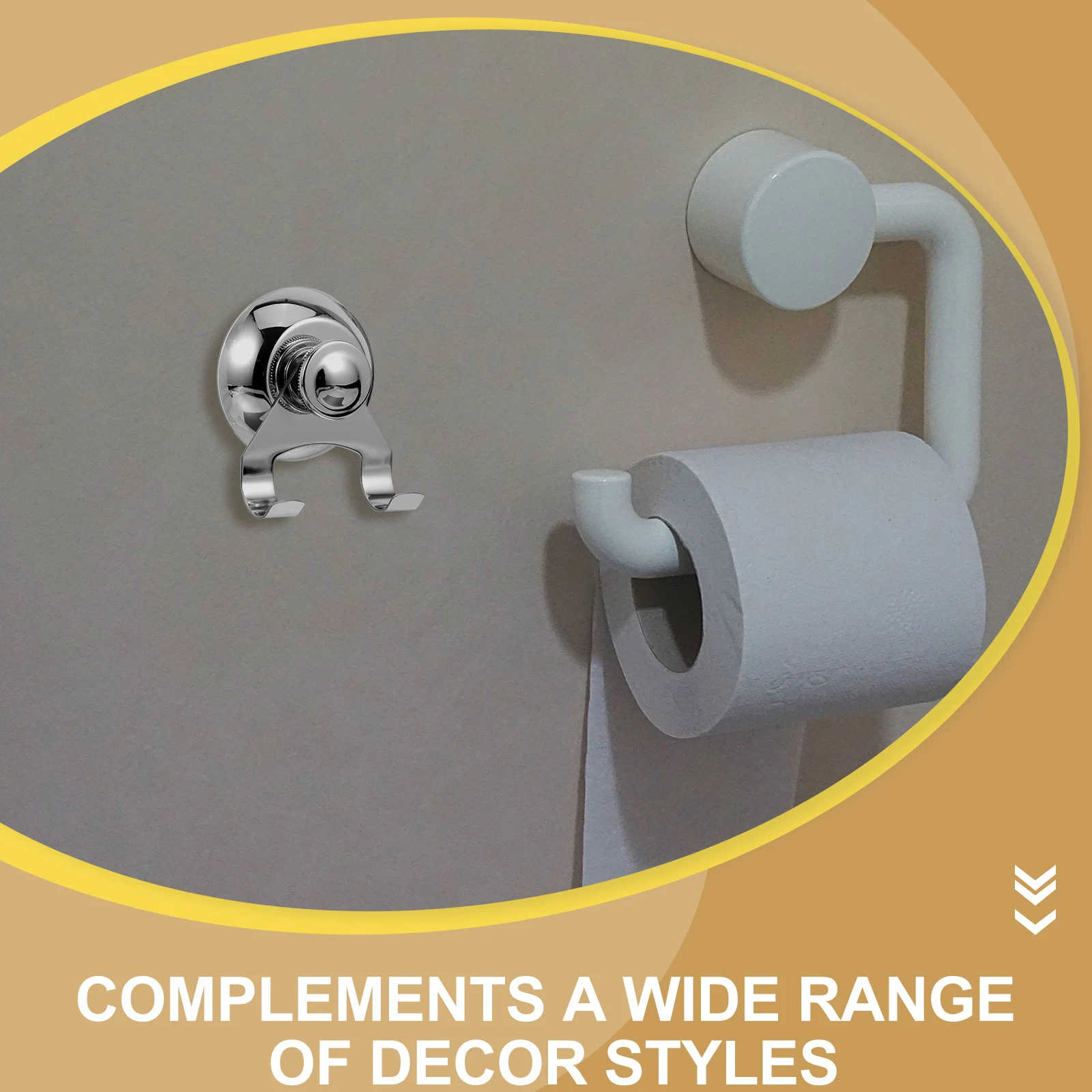 

2pcs Stainless Steel Suction Cup Heavy Duty Wall Hanger Bathroom Kitchen Hooks No Drill Installation Durable Metal Hanging