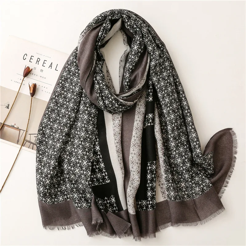 Women Vintage Long Printed Patchwork Neck Scarf Autumn Shawls and Wraps Female Muslim Hijab Bufanda Sjaal