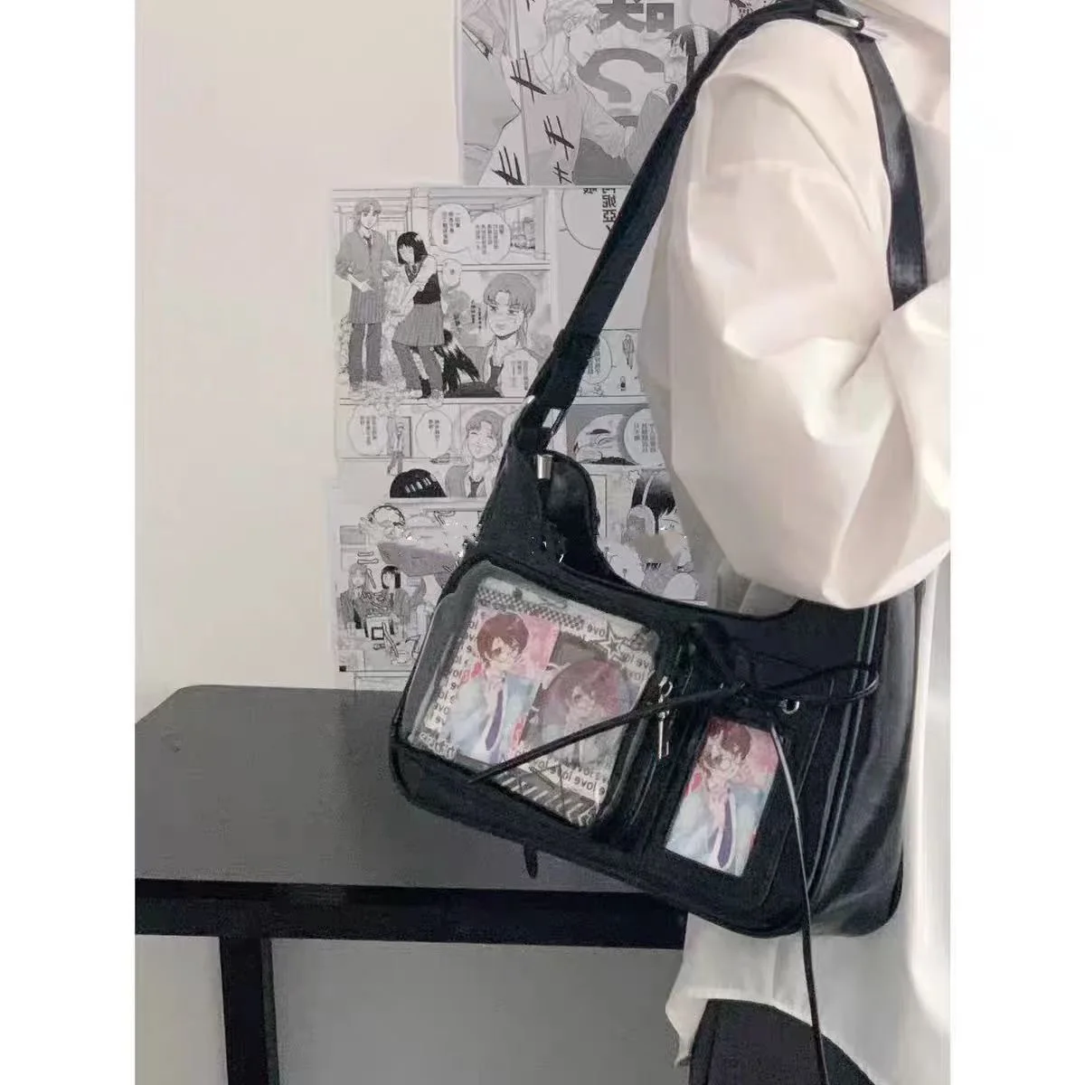 

Y2k Japanese Harajuku Shoulder Bag Women Korean Transparent Bag School Crossbody Bag Female Designer Preppy Handbag Purse