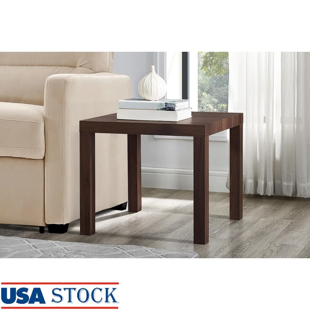

Canyon Walnut End Table Minimalist Design Hollow Core Construction Ideal Small Spaces Dorms Living Rooms Easy Assembly Water