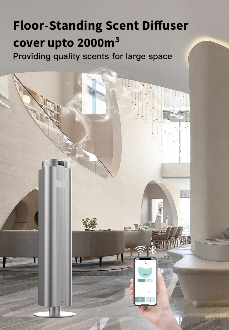 For Luxury Tower Stand Scent Diffuser-App-Controlled 500ML Capacity Metal Construction Remote Control Waterless