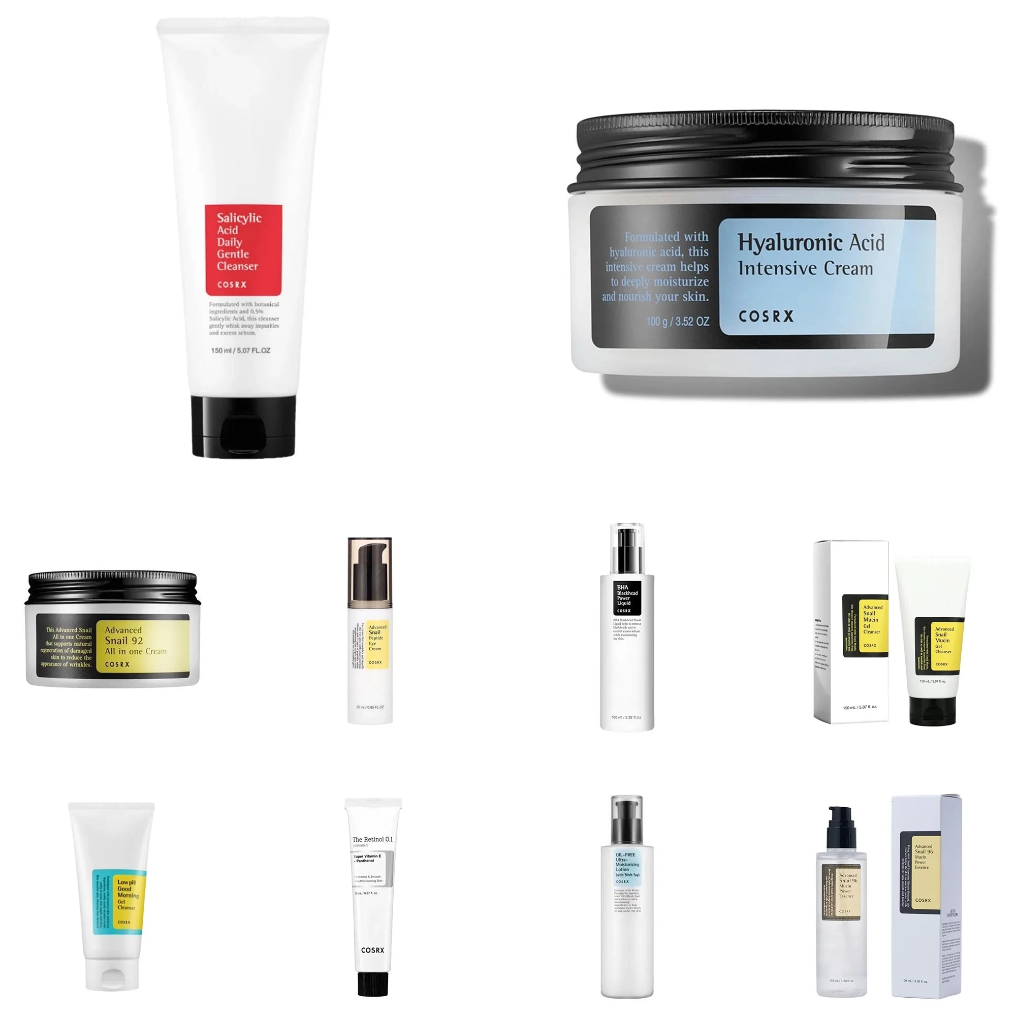 

High-end Snail Mucin Power Repair Essence Serum Eye Cream Water Skin Toner Moisturizing Hyaluronic Acid Nourishing Skin Care