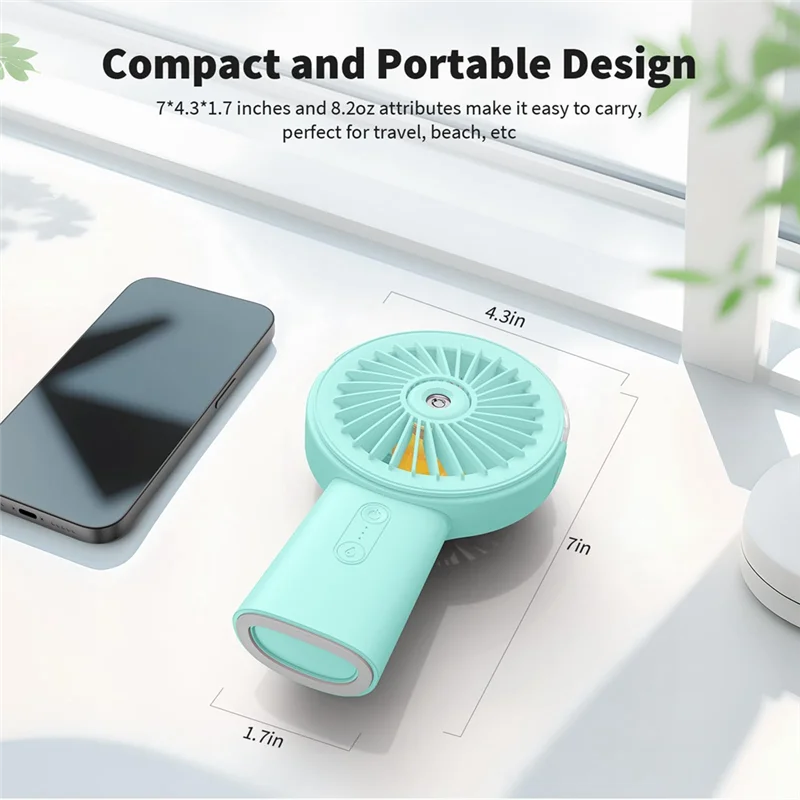 AB15-Ventola per nebulizzazione Ventola per nebulizzazione manuale da 4000 mAh 90 ° Piccolo ventilatore senhor regolabile per viaggi a casa all'aperto spiaggia A