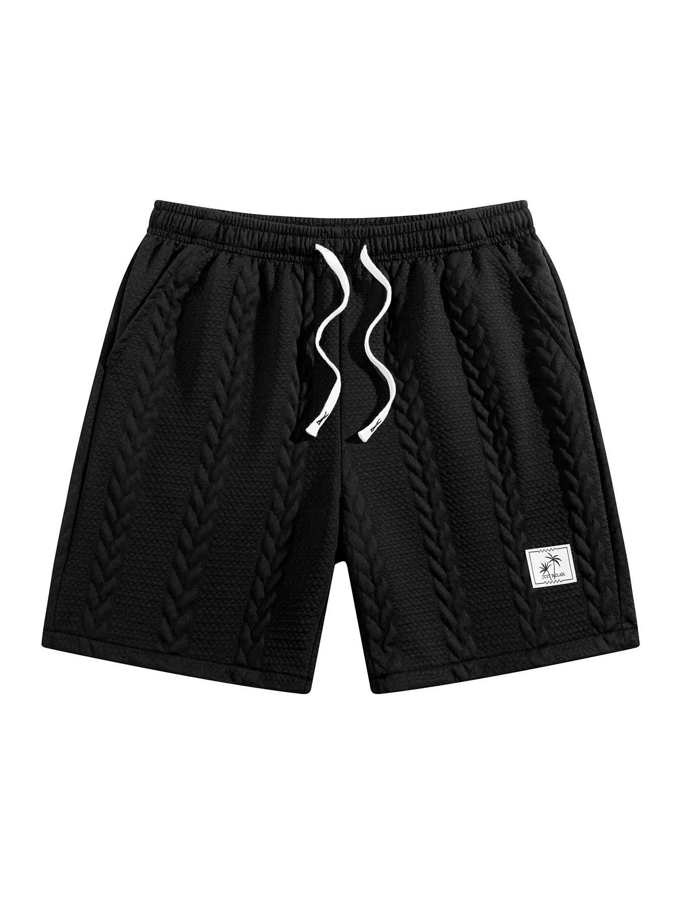 Men's Drawstring Wheat Grain Textured Shorts with Side Pockets All Season Sports Fitness Workout Casual Shorts