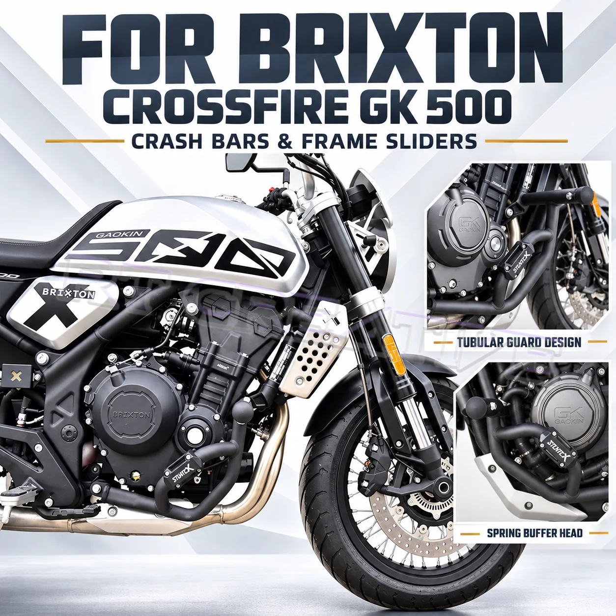 For Brixton Crossfire 500 Engine Crash Bar, Modified Frame Guard Protector Anti-Fall Slider Bracket