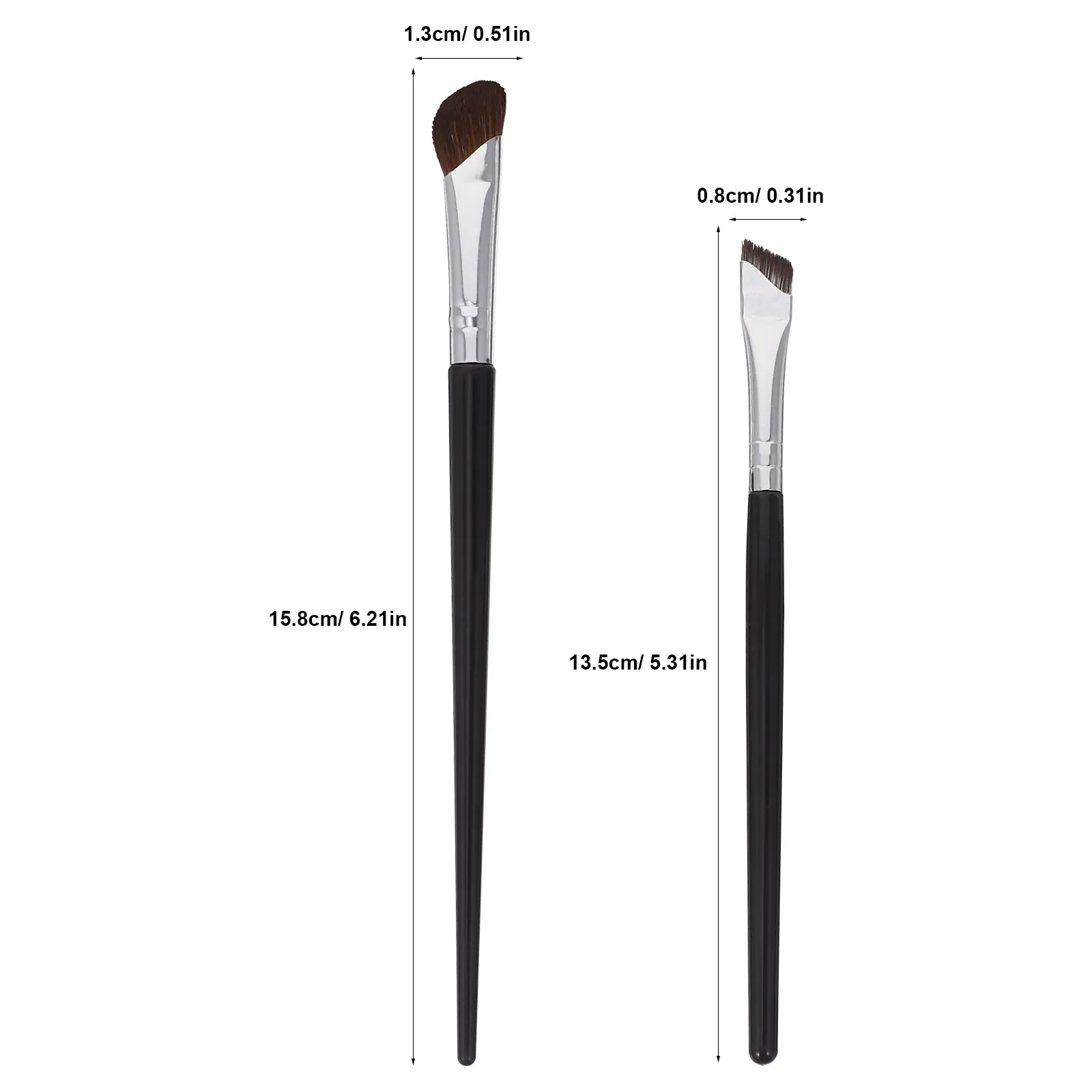 4 個の眉毛ブラシ斜めメイクブラシアイライナー眉の輪郭を定義するための細い先端のアイライナーアプリケーターツール柔らかい肌に優しいセット