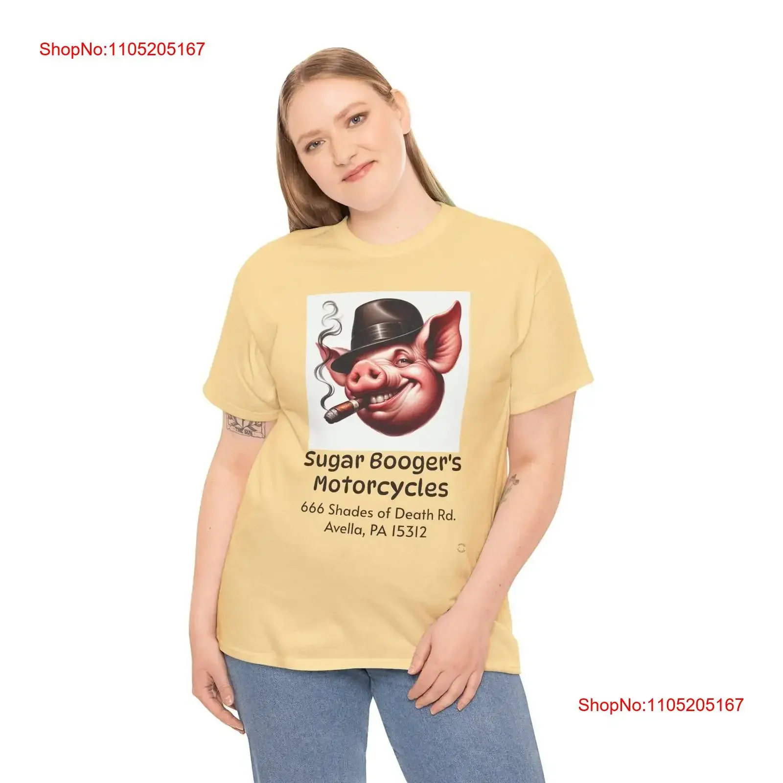 تي شيرت Sugar Boogers للدراجات النارية 666 ظلال من الموت Rd Avella PA قطن تي شيرت عتيق مغسول أنيق للارتداء اليومي