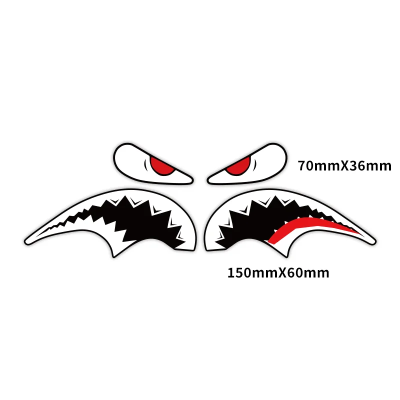 1 Pair Shark Head Pattern Road Bicycle Frame Stickers Waterproof Funny MTB Bike Durable Vinyl Decals Motorcycle Accessories