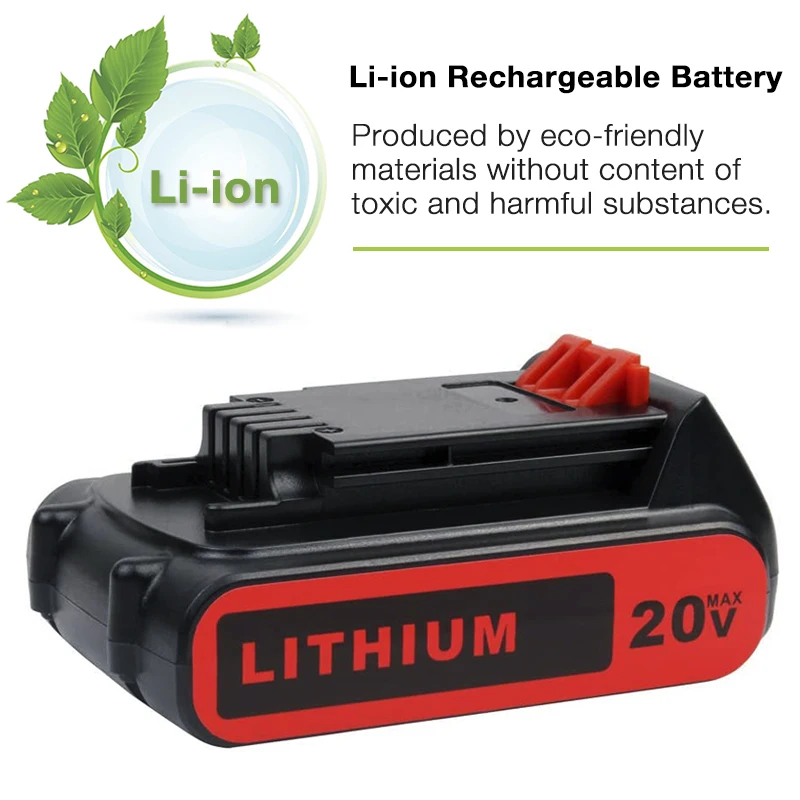 LB20 18V 20V 3500mah Li-ion Cordless Power Tool Replacement Rechargeable Battery for Black Decker LBXR20 BL1318 BL2018 LBX4020